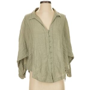 Free People sage green button down